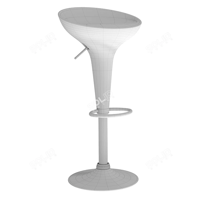 Luxury White Nail Bar Stool 3D model image 3