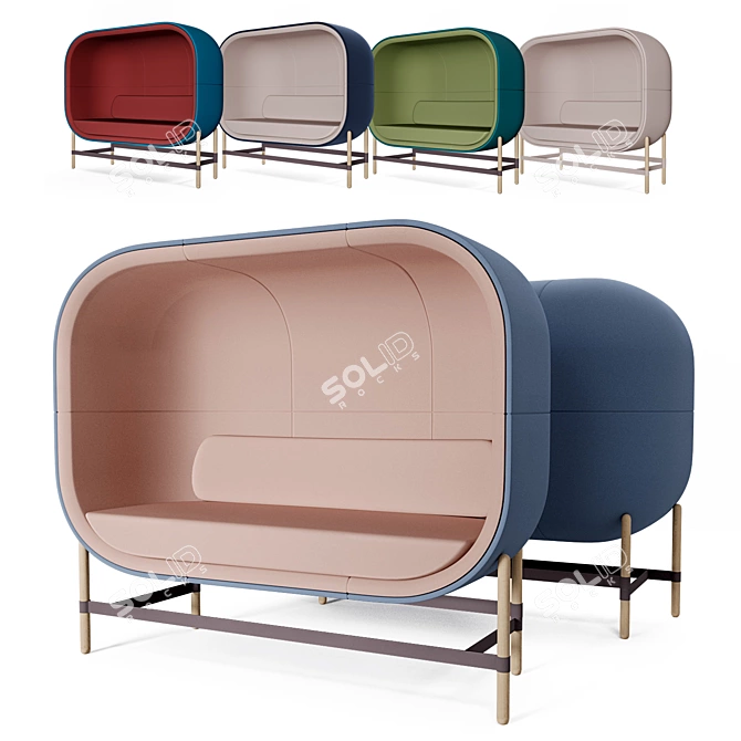 Stylish Casala Capsule Soft Chairs 3D model image 1