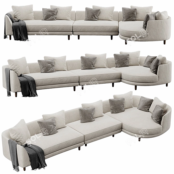 Elegant Rolf Benz Kumo Sofa 3D model image 3