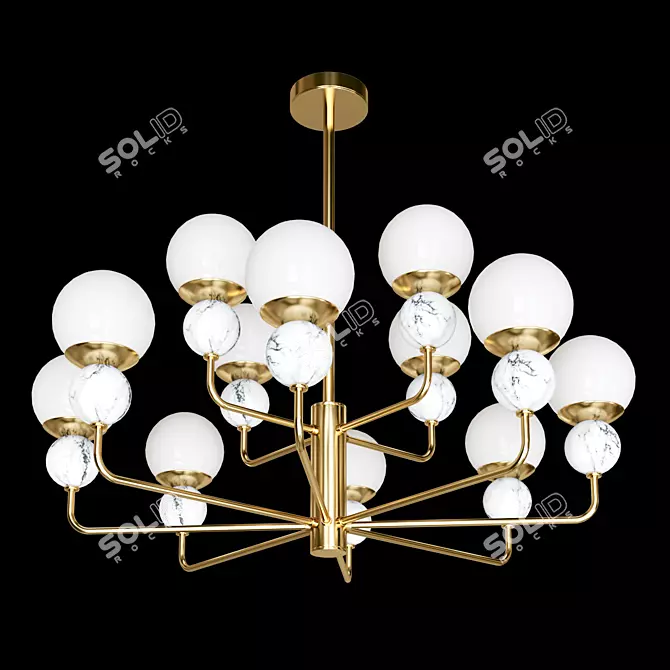 Elegant Sangamarmer Chandelier 90cm Diameter 3D model image 2
