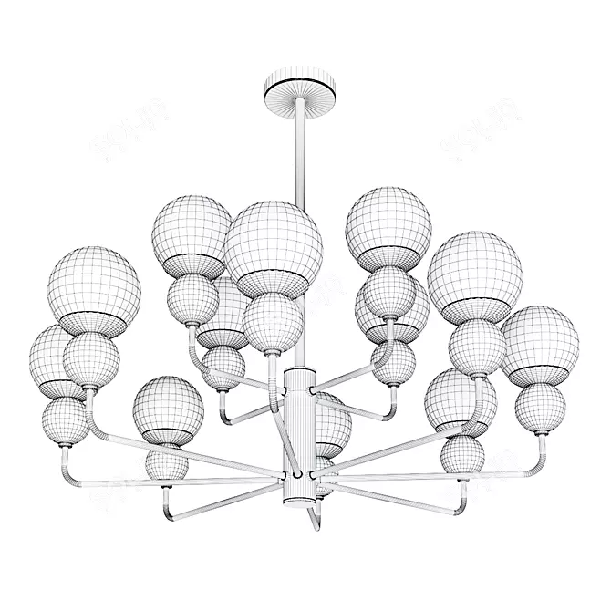 Elegant Sangamarmer Chandelier 90cm Diameter 3D model image 3