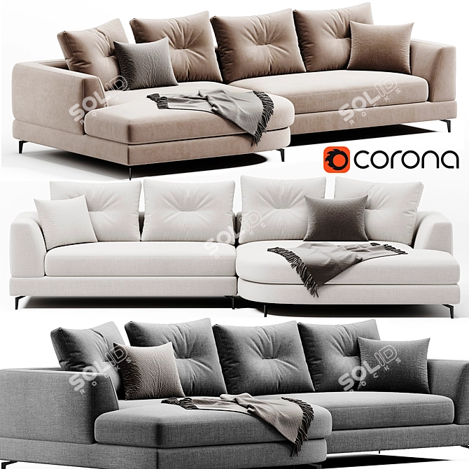 Eichholtz Modern Left Sectional Sofa 3D model image 1