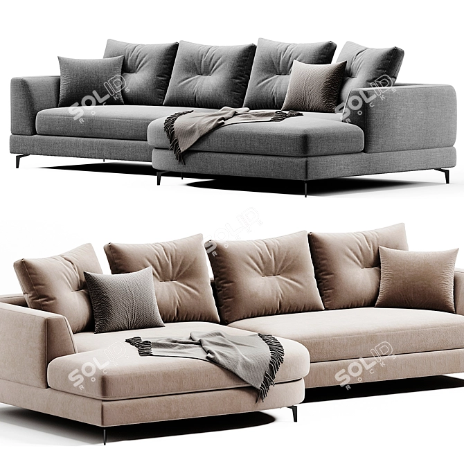 Eichholtz Modern Left Sectional Sofa 3D model image 3