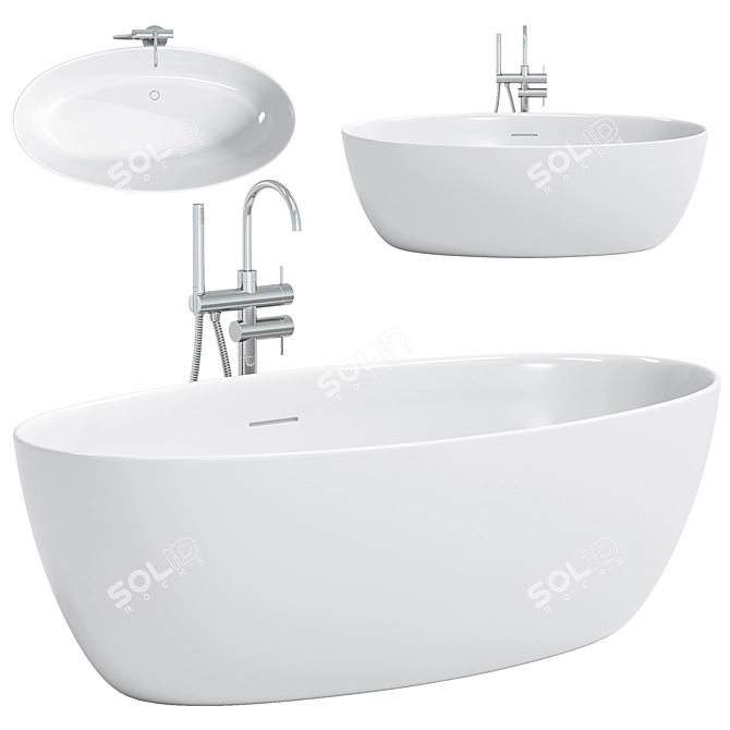 Salini Stone Freestanding Bathtub 3D model image 1