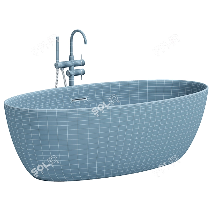 Salini Stone Freestanding Bathtub 3D model image 2