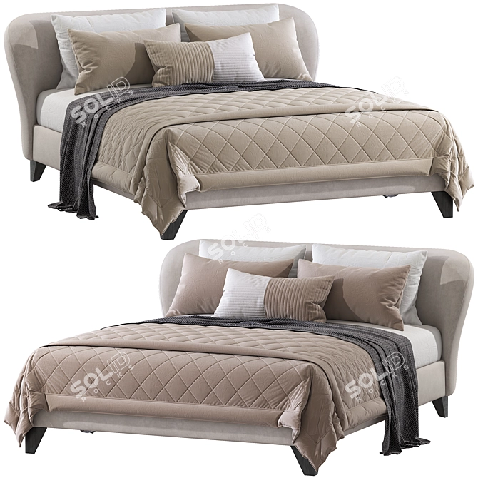 Modern Carnaby Bed 3D Model 3D model image 1