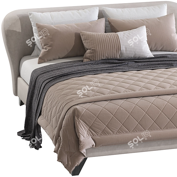Modern Carnaby Bed 3D Model 3D model image 2