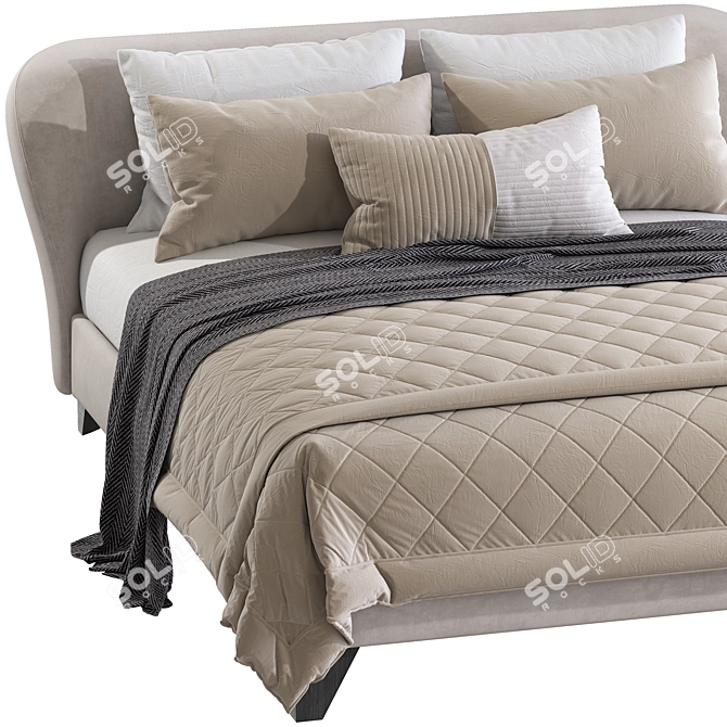 Modern Carnaby Bed 3D Model 3D model image 4