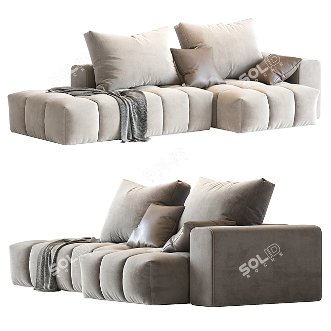 Tech Cloth Modular Sofa Set 3D model image 1