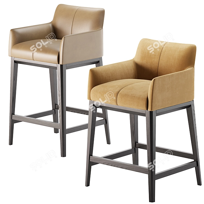 Sleek CARTER Bar Chair 3D model image 1