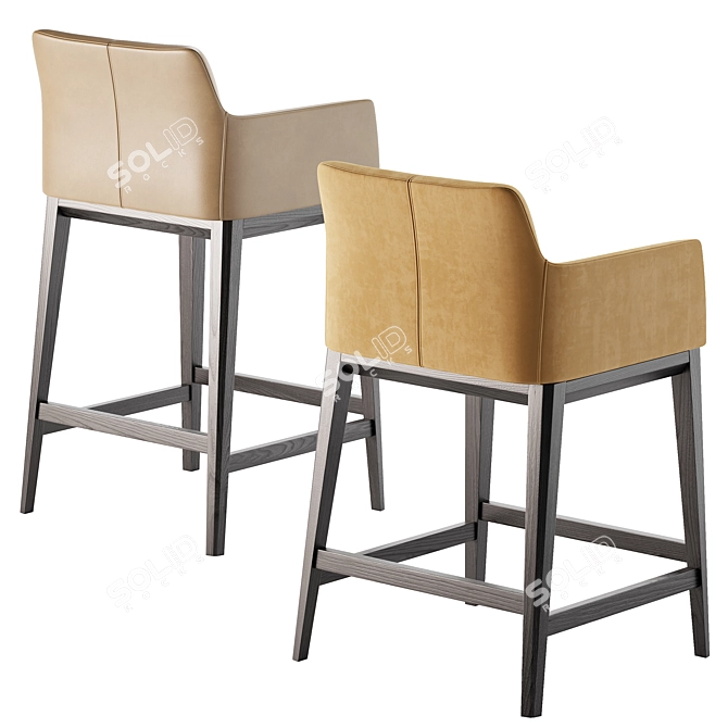 Sleek CARTER Bar Chair 3D model image 2