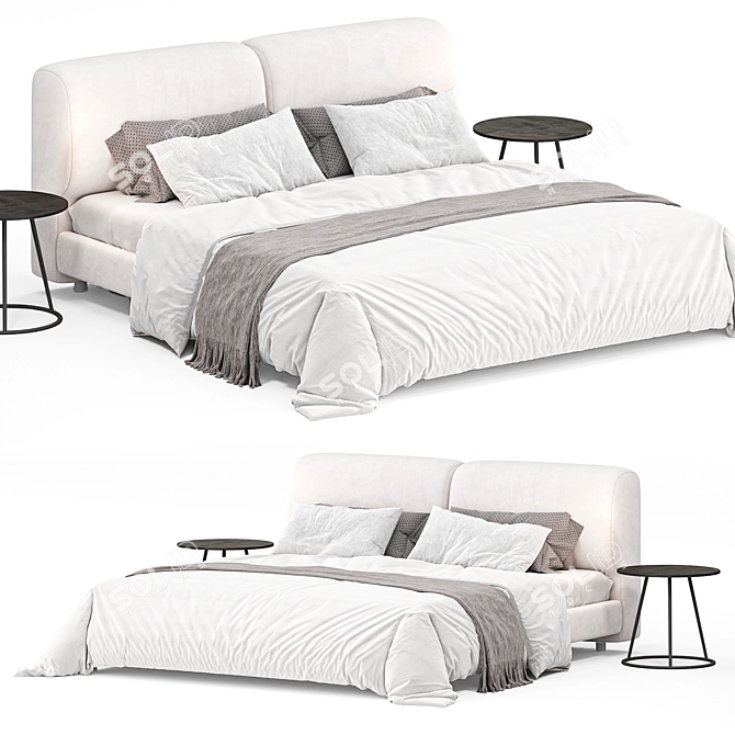 Luxury Italian Design Bed 2015 3D model image 2