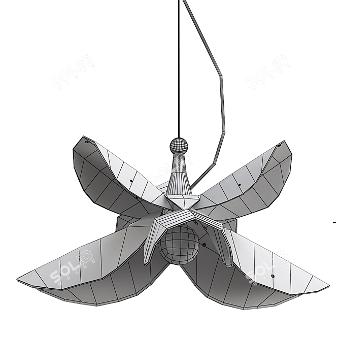 Blossom Pendant Lamp: Porcelain Art 3D model image 3