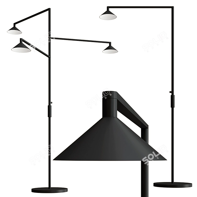 Grande Outdoor Floor Lamp Display 3D model image 1