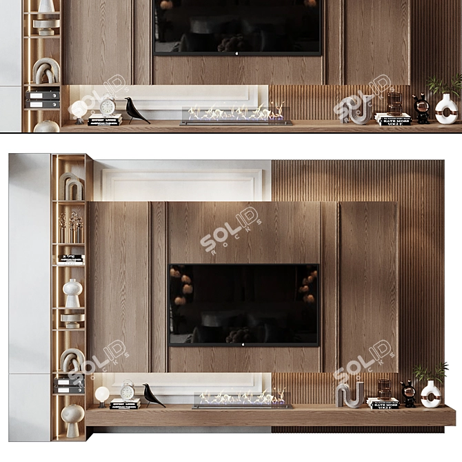 Modern Living Room TV Console 3D model image 1