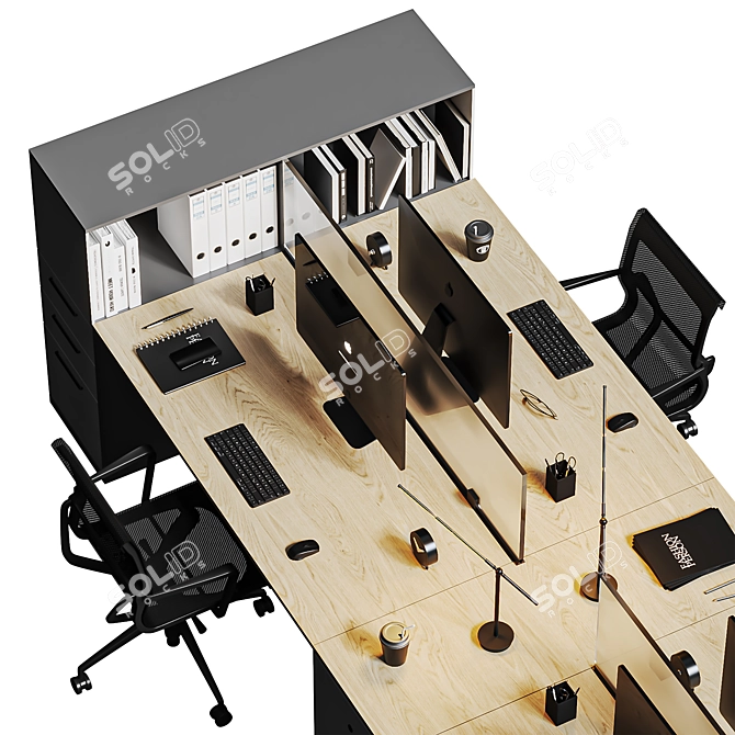 High Detail Modern Office Set 3D model image 4