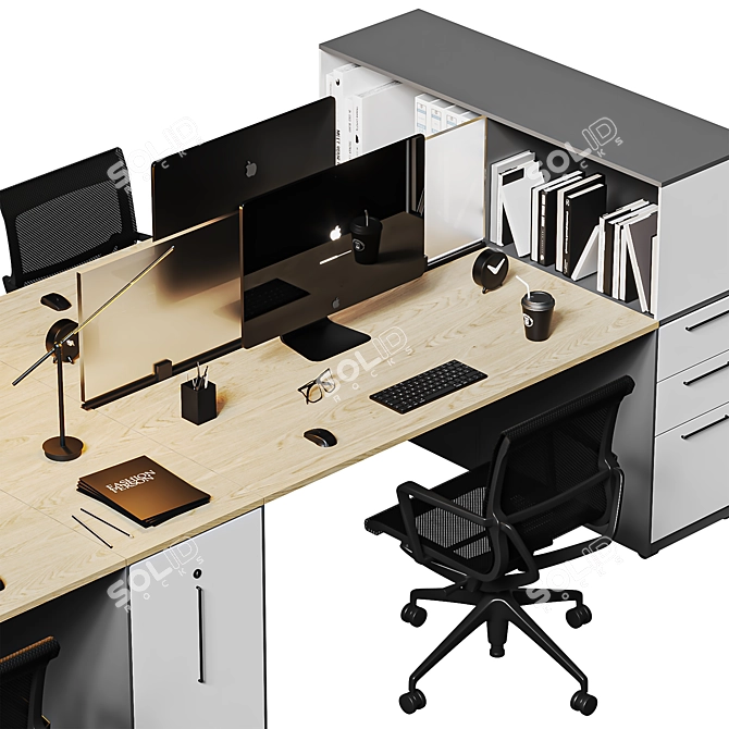 High Detail Modern Office Set 3D model image 5