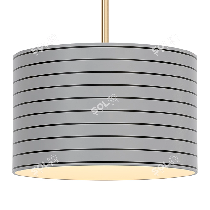 Sleek Banded Pendant Light 3D model image 1