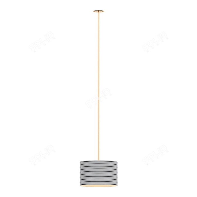 Sleek Banded Pendant Light 3D model image 2