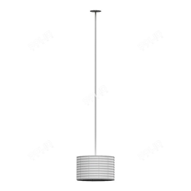 Sleek Banded Pendant Light 3D model image 3