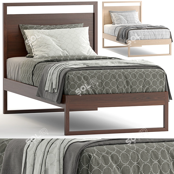  Stylish Gemini Single Bed 3D model image 1