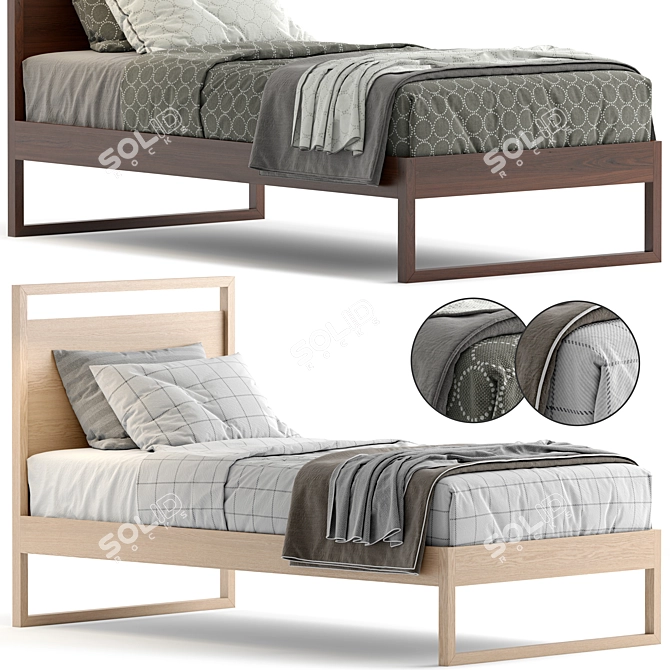  Stylish Gemini Single Bed 3D model image 2