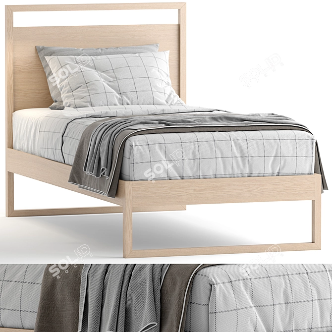  Stylish Gemini Single Bed 3D model image 3