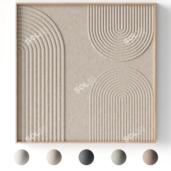  Stone Relief Artwork 3D Wall Decor 3D model image 1