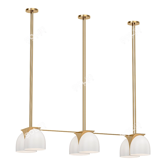 Sleek Tubi Pendant Lighting 3D model image 1