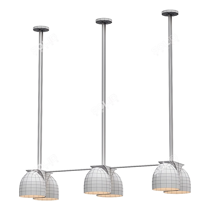 Sleek Tubi Pendant Lighting 3D model image 2