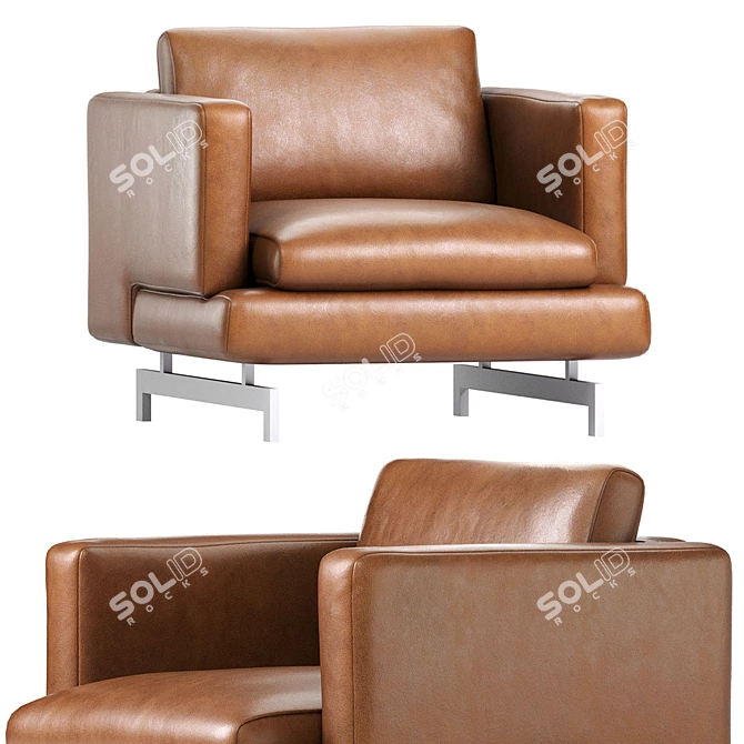 Natuzzi Jeremy Armchair Elegant Design 3D model image 4