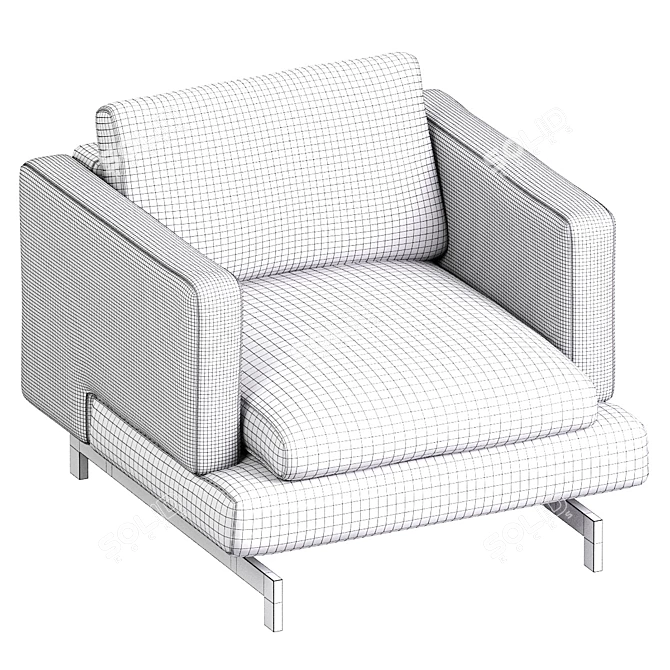 Natuzzi Jeremy Armchair Elegant Design 3D model image 7