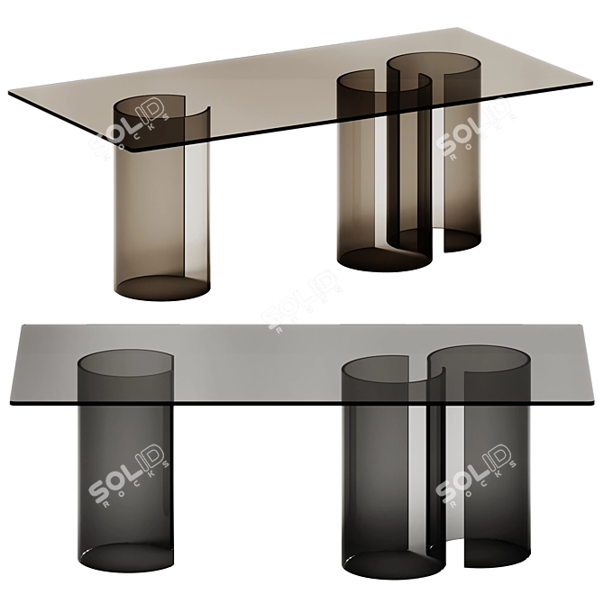 Fiam Italia LUXOR Glass Table 3D model image 1