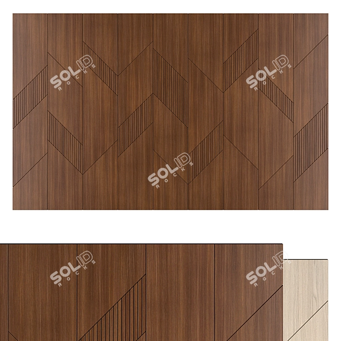 Wooden Wall Panel 4500x2800mm 3D model image 2