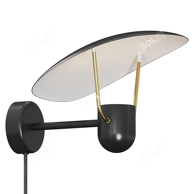 Modern Fabiola Sconce in Black 3D model image 1