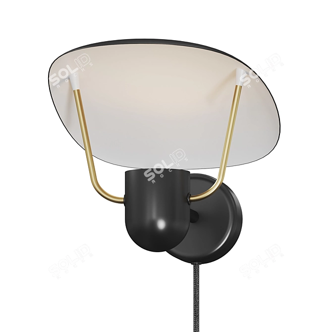 Modern Fabiola Sconce in Black 3D model image 2
