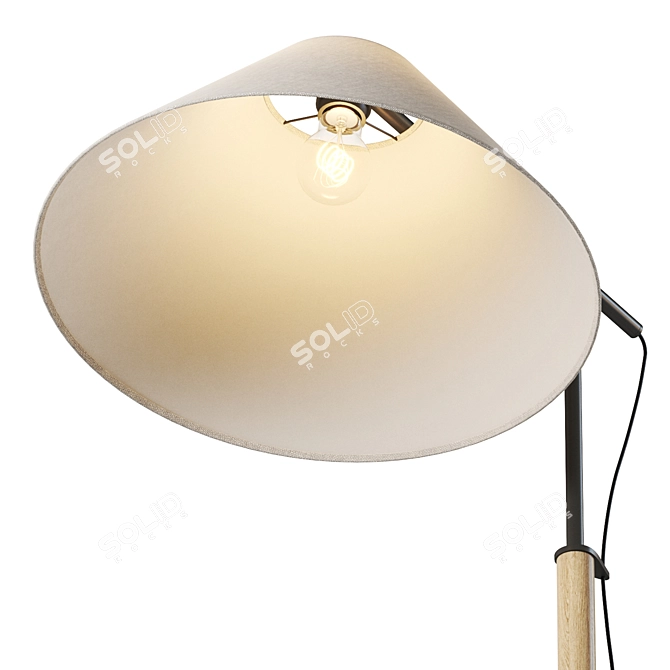 Luka Wooden Fabric Metal Decor 3D model image 2