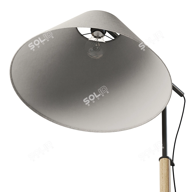 Luka Wooden Fabric Metal Decor 3D model image 3