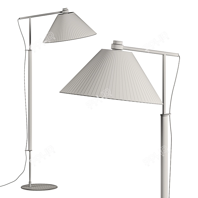 Luka Wooden Fabric Metal Decor 3D model image 4