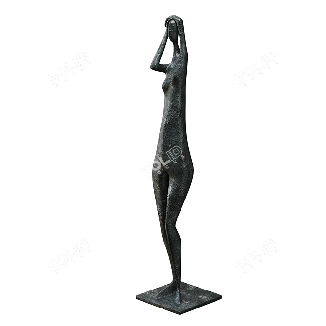 Bronze Standing Figure Sculpture 3D model image 1