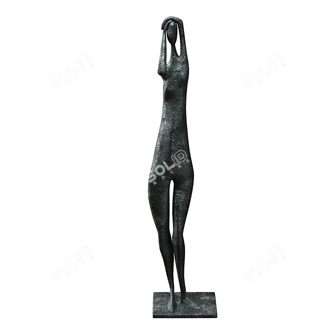 Bronze Standing Figure Sculpture 3D model image 4