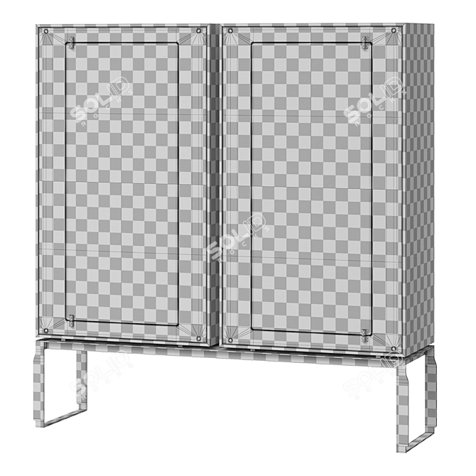 Modern Italian Glass Display Cabinet 3D model image 4