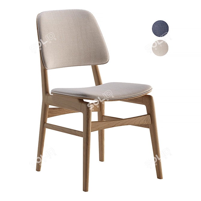 Seattle Chair Deephouse Beige Brown 3D model image 2