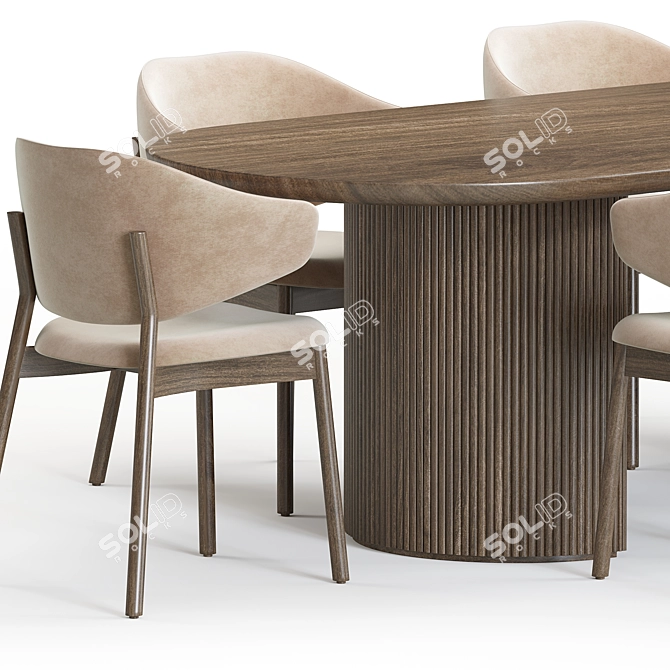 Modern Calligaris Holly Chair and Gubi Moon Table 3D model image 2