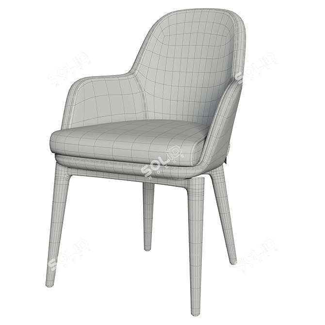 Sculptural Dining Chair Lunaria 3D model image 6