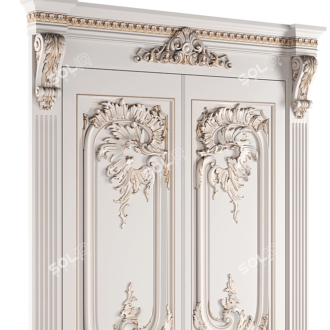 Baroque Style Classic Doors 3D model image 2