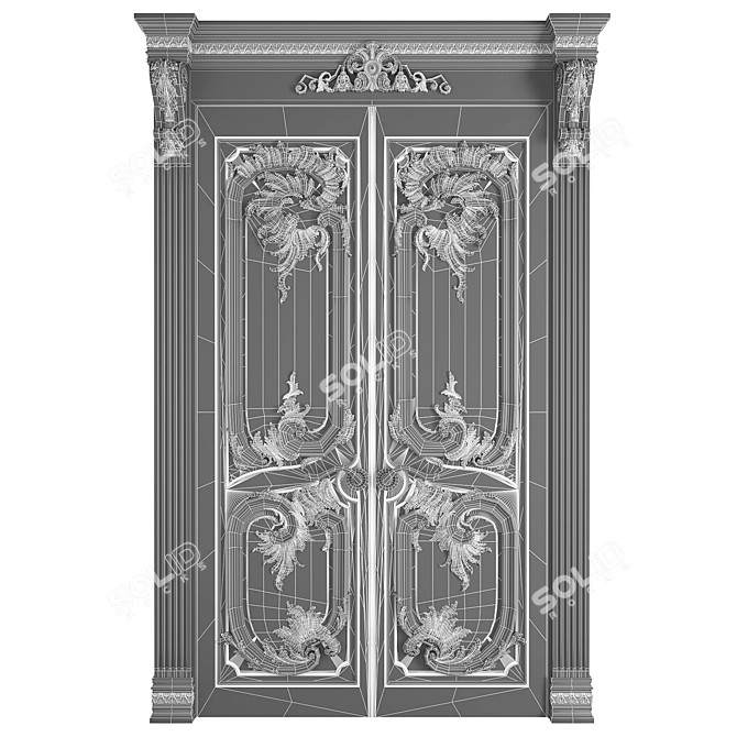 Baroque Style Classic Doors 3D model image 4