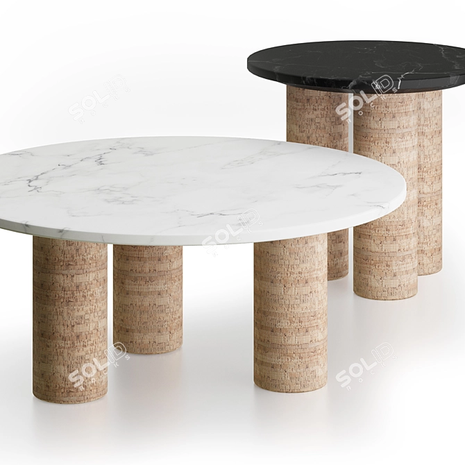 Cork Magazine Coffee Tables 3D model image 6