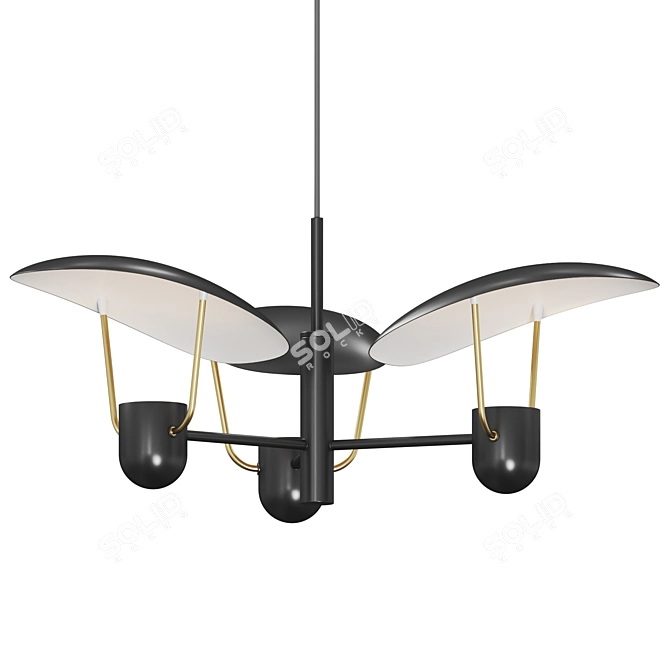 Minimalist Brass Pendant Light 3D model image 1