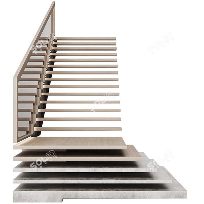 Modern Style Staircase for Interiors 3D model image 2